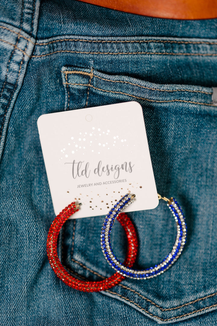 4th of July Glitter Hoops