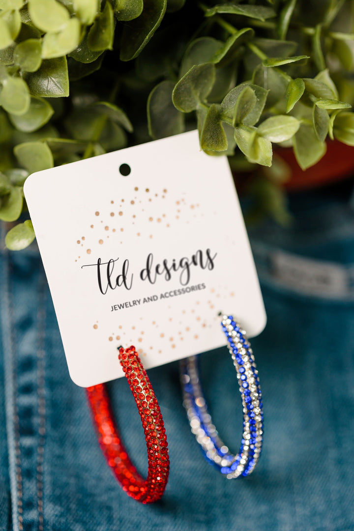 4th of July Glitter Hoops
