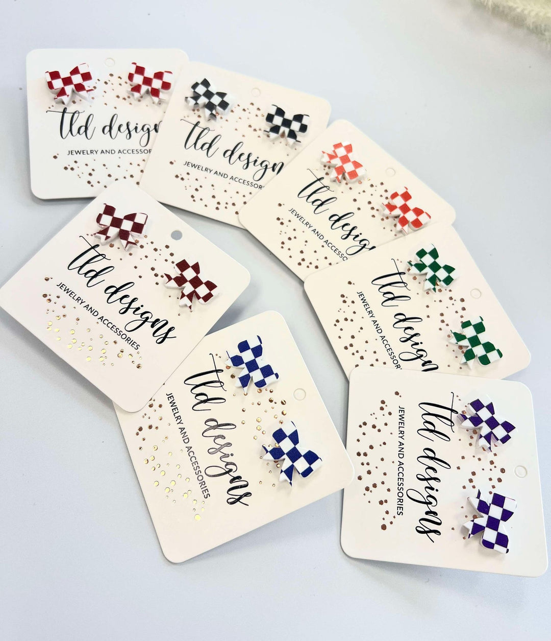 checkered Bow Studs