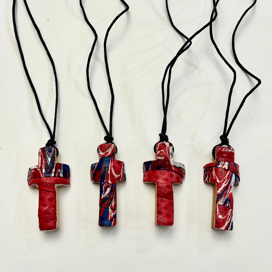 Baseball Bat Handle Cross Necklaces