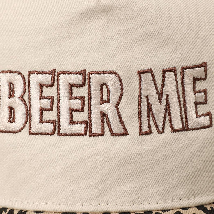 BEER ME Embroidered Leopard Trucker Hat
