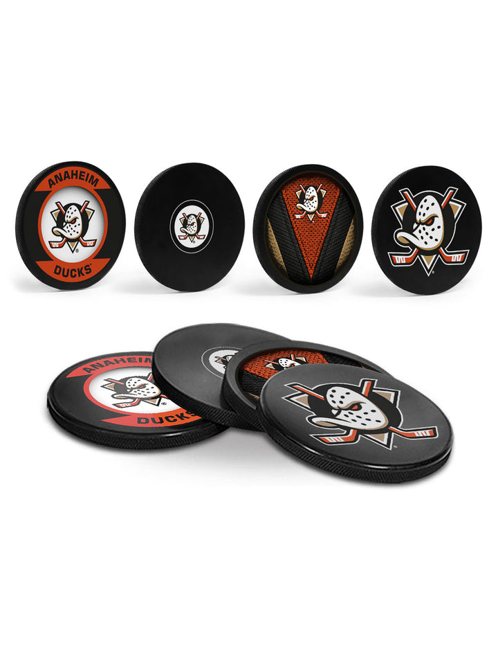 Anaheim Ducks Hockey Puck Coaster Set
