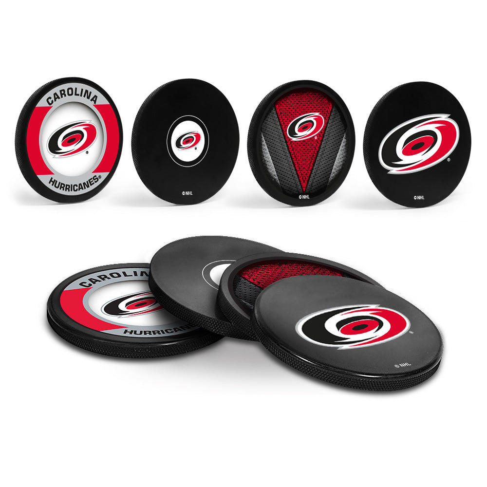 Carolina Hurricanes Hockey Puck Coaster Set