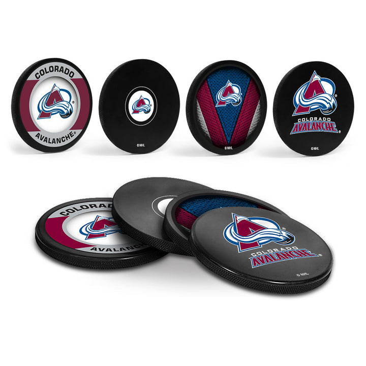 Colorado Avalanche Hockey Puck Coaster Set