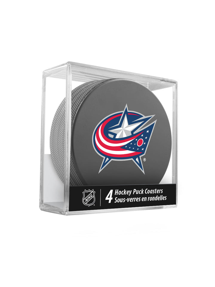 Columbus Blue Jackets Hockey Puck Coaster Set