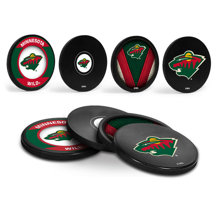 Minnesota Wild Hockey Puck Coaster Set
