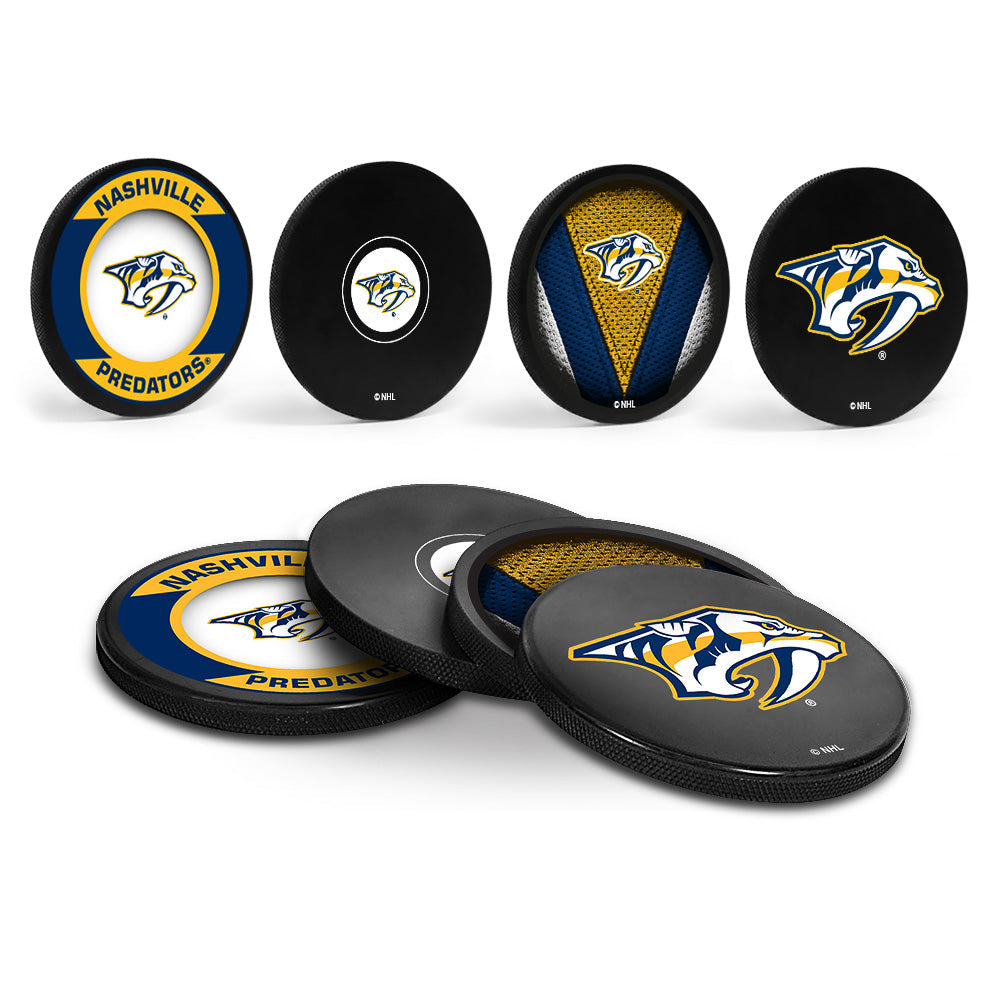 Nashville Predators Hockey Puck Coaster Set