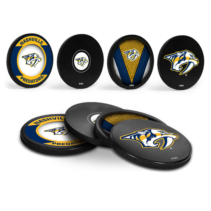 Nashville Predators Hockey Puck Coaster Set