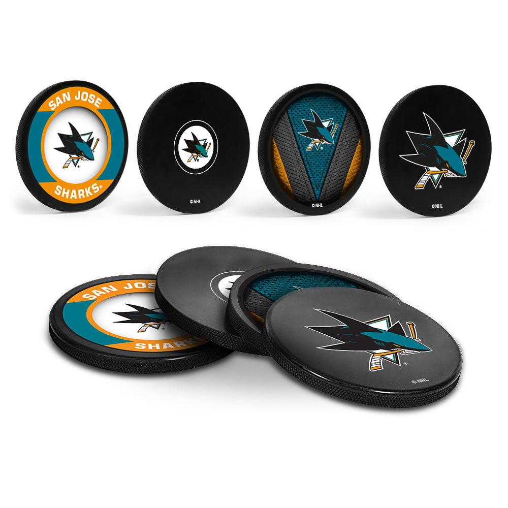San Jose Sharks Hockey Puck Coaster Set