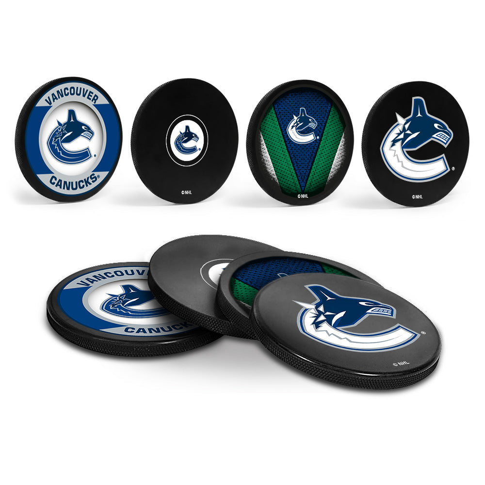 Vancouver Canucks Hockey Puck Coaster Set