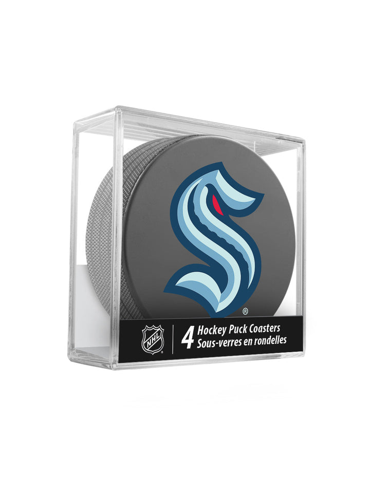 Seattle Kraken Hockey Puck Coaster Set