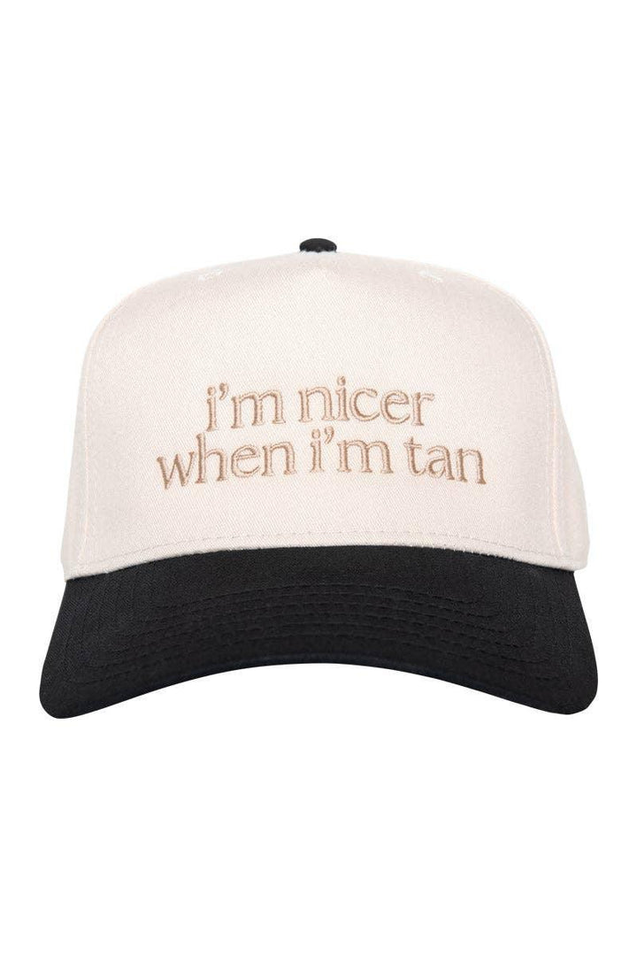 I'm Nicer When I'm Tan Two-Toned Vintage Hats: Black and Tan