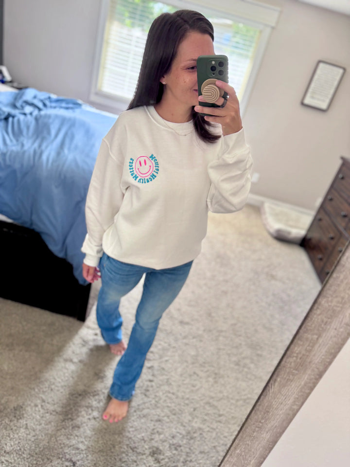 Mental Health Matters Embroidered Crewneck Sweatshirt | Comfy Sweatshirt | Mental Health Awareness Gift | Cozy Self-Care Sweatshirt