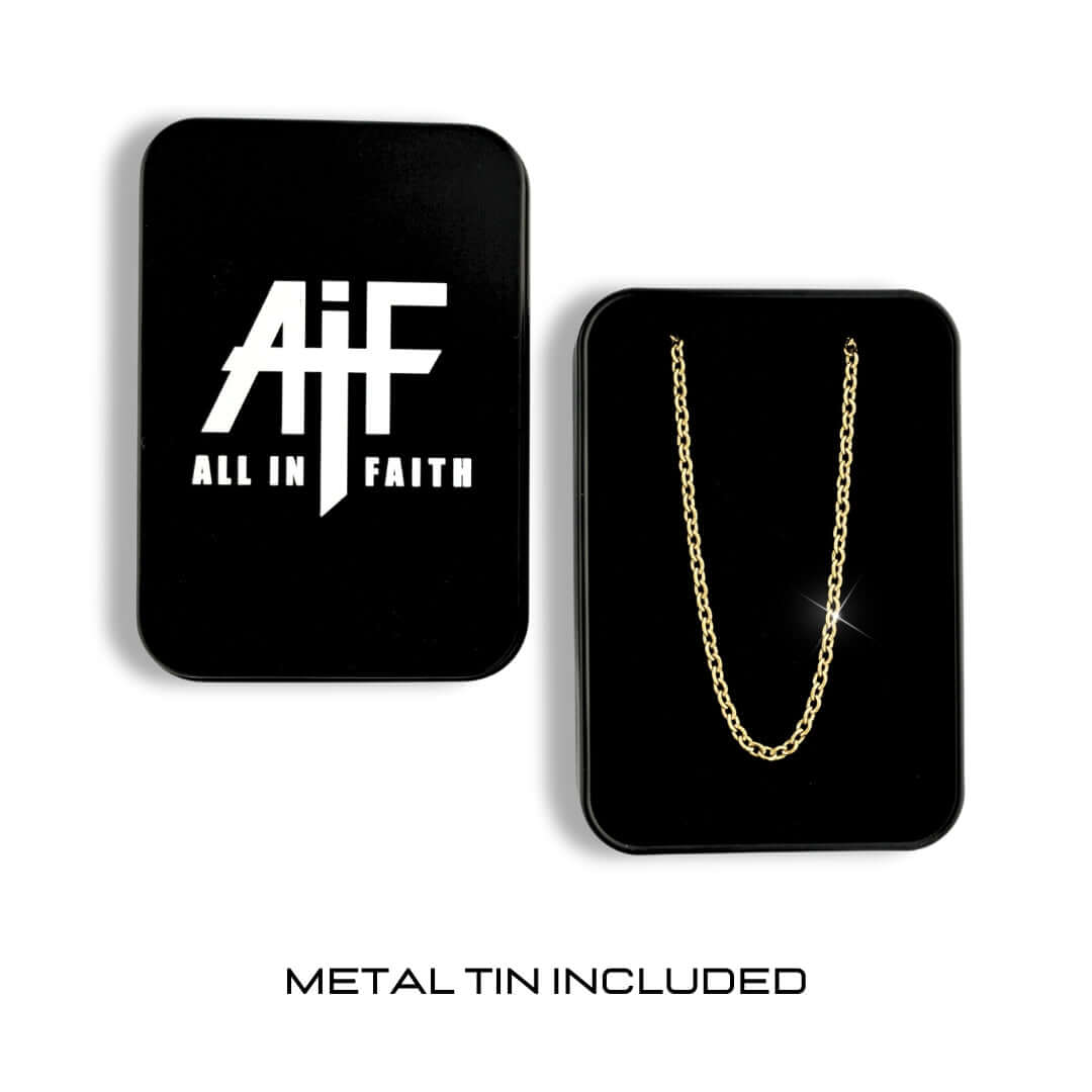 "Iced Out" Stainless Steel Cross Necklace With Chain
