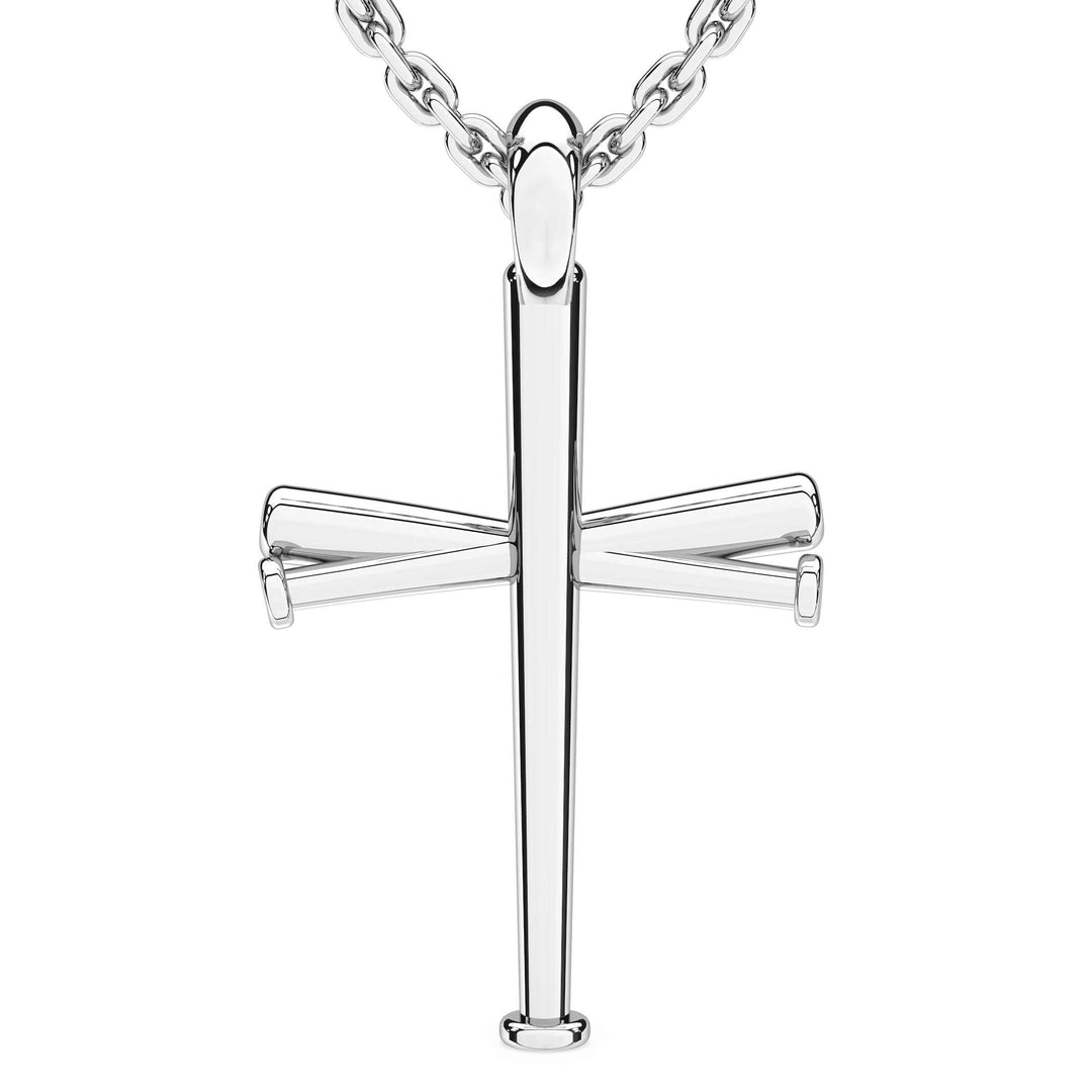 Original Baseball Bat Cross Necklace | Stainless Steel