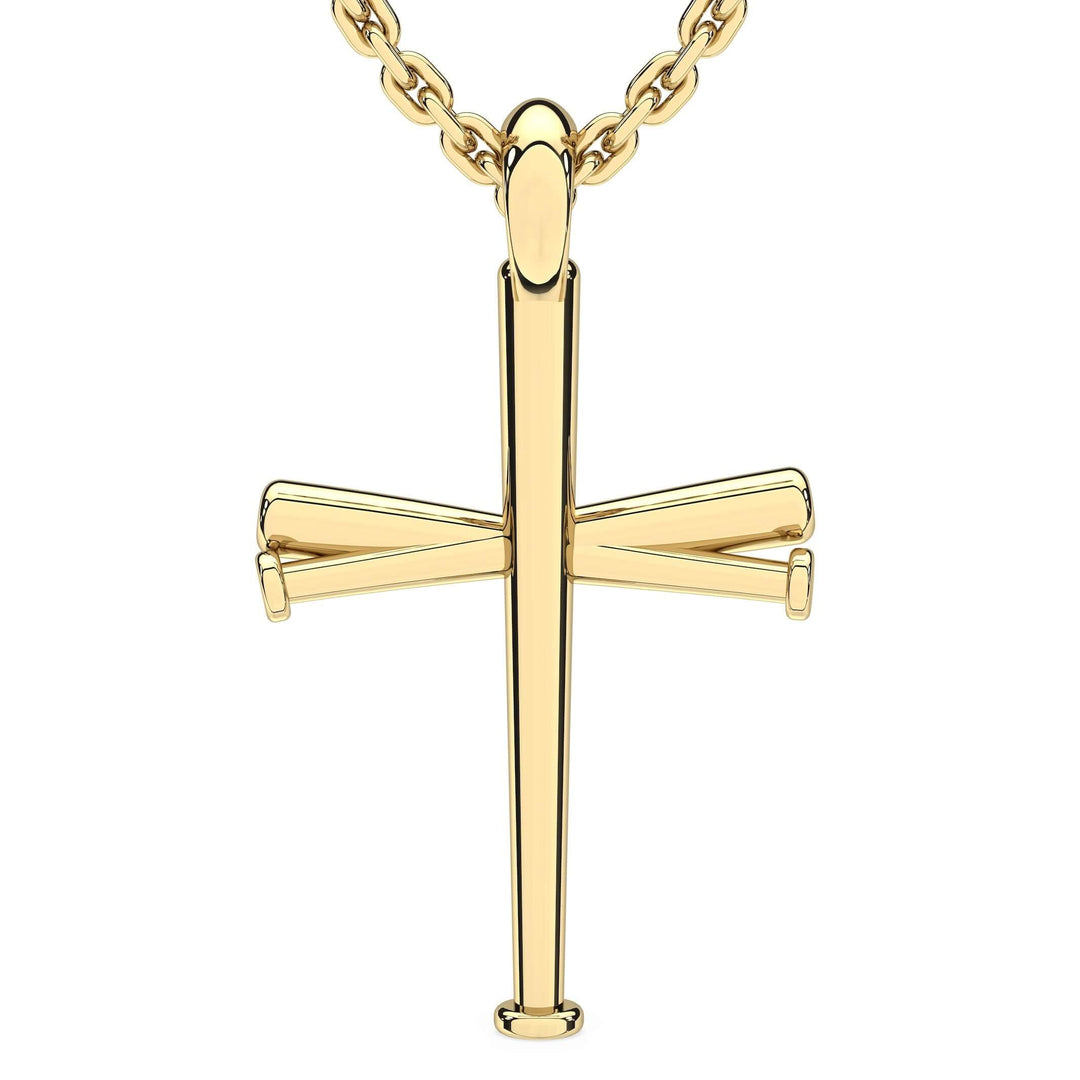 Original Baseball Bat Cross Necklace | Gold Stainless Steel