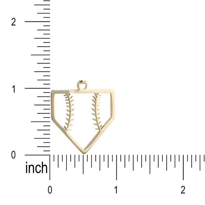 Home Plate Baseball Necklace | Stainless Steel