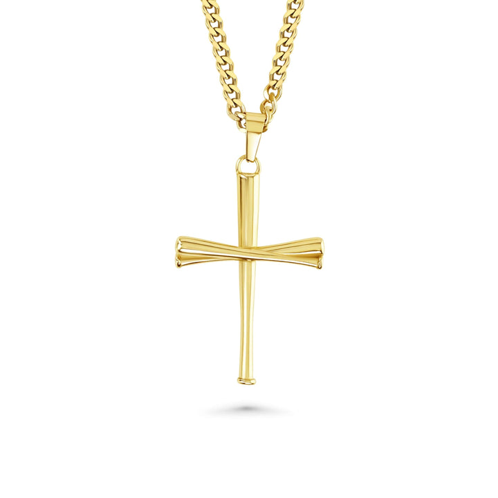 3.0 Baseball Bat Cross Necklace | Stainless Steel