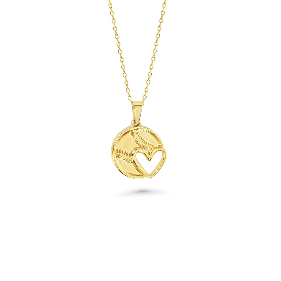 Baseball Heart Necklace | Stainless Steel