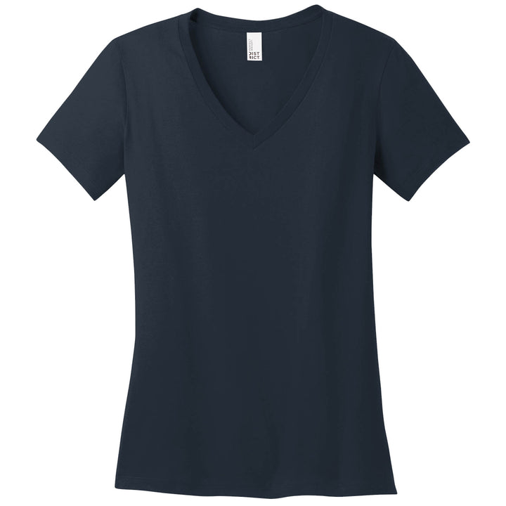 Ladies Fit V-Neck Short Sleeve Shirt - District Brand - Nevada Lightning Main Logo