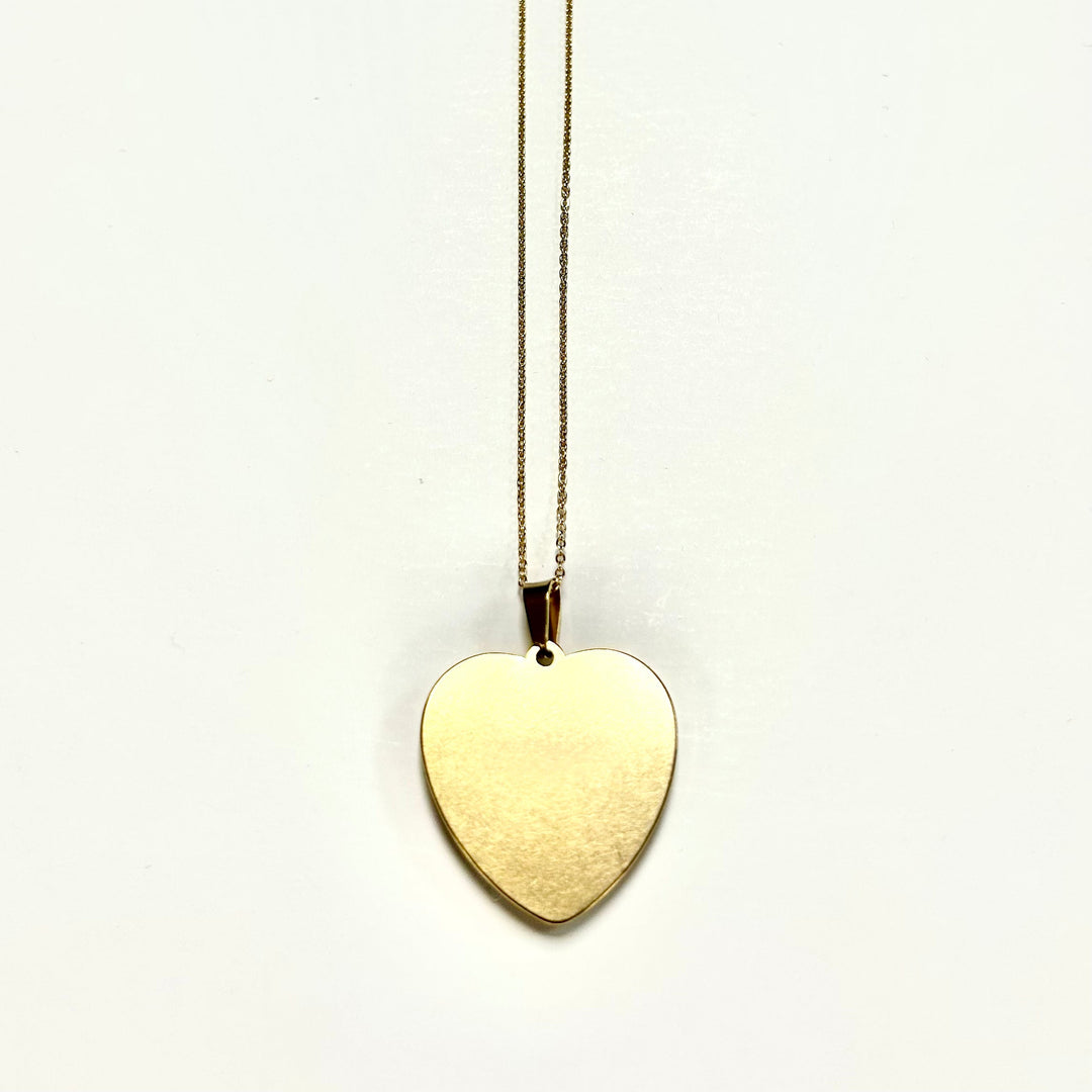 Baseball Seam Gold Heart Pendant Necklace