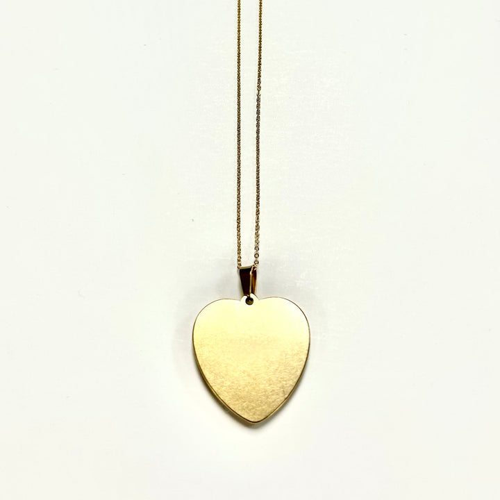 Baseball Seam Gold Heart Pendant Necklace