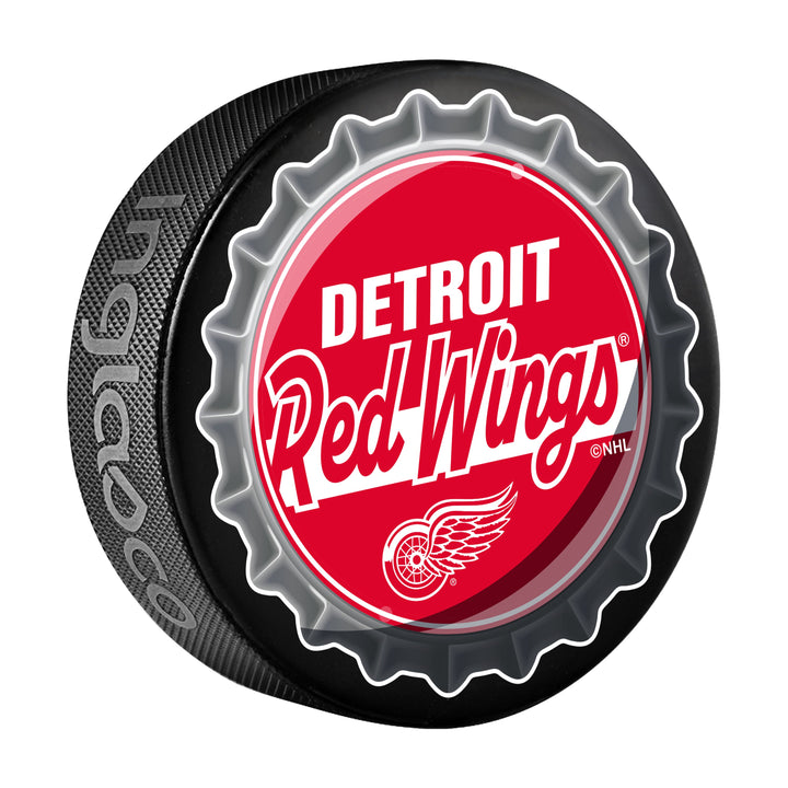 Detroit Red Wings Hockey Puck Bottle Opener