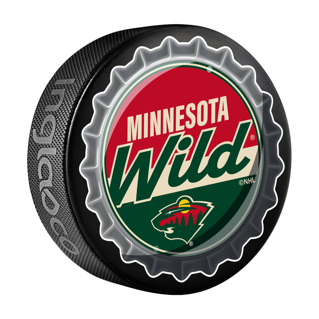 Minnesota Wild Hockey Puck Bottle Opener