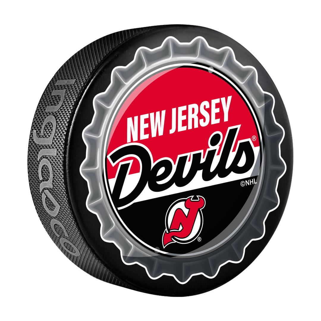 New Jersey Devils Hockey Puck Bottle Opener