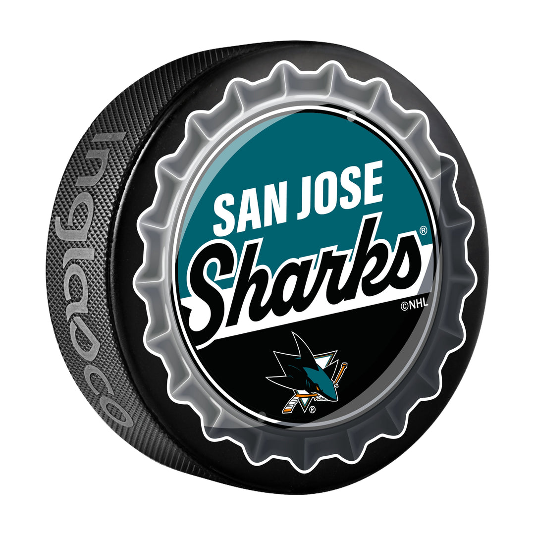 San Jose Sharks Hockey Puck Bottle Opener