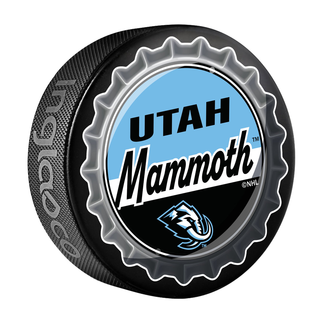 Utah Mammoth Hockey Puck Bottle Opener