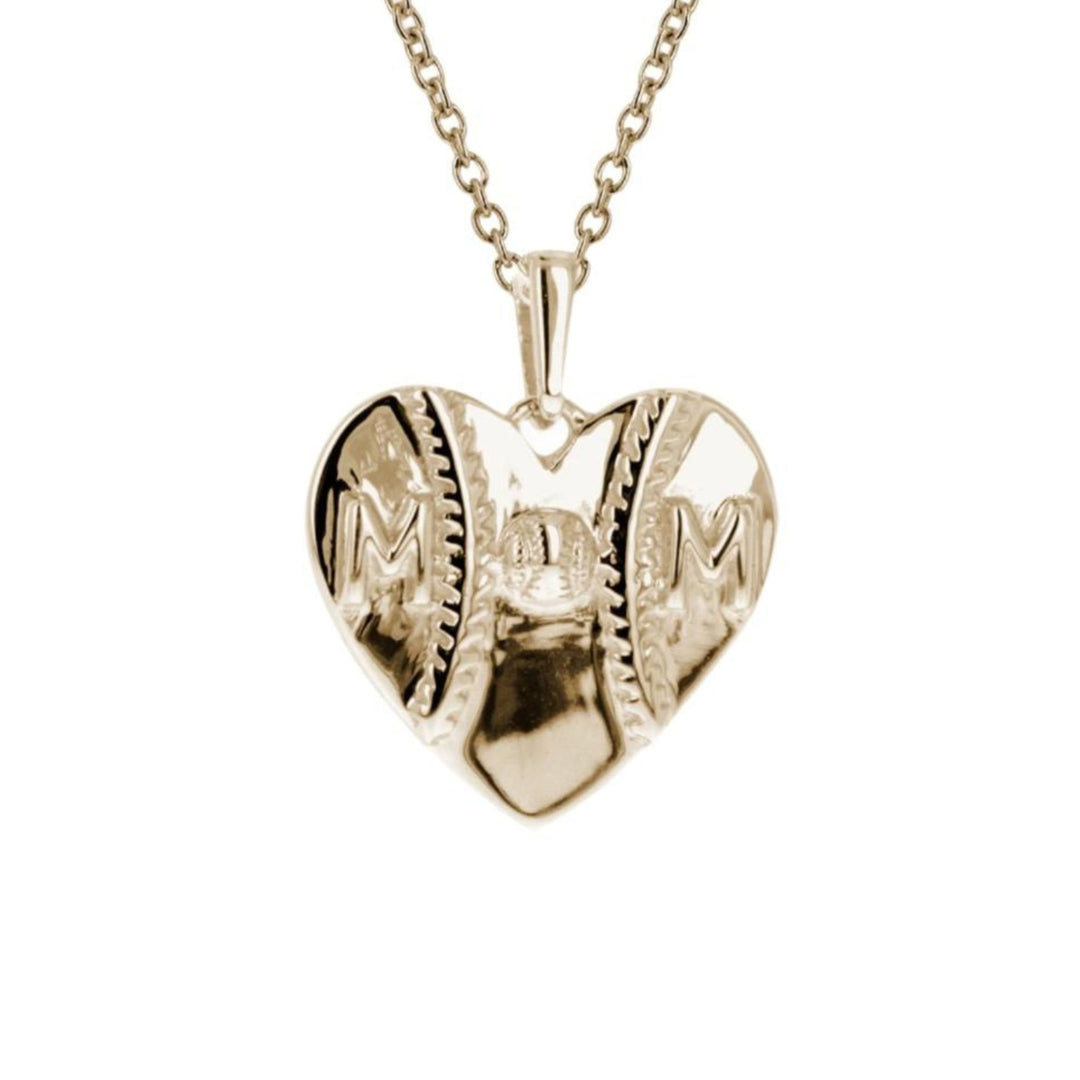 Mom Heart Baseball Necklace | Stainless Steel