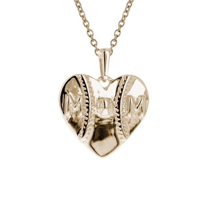 Mom Heart Baseball Necklace | Stainless Steel