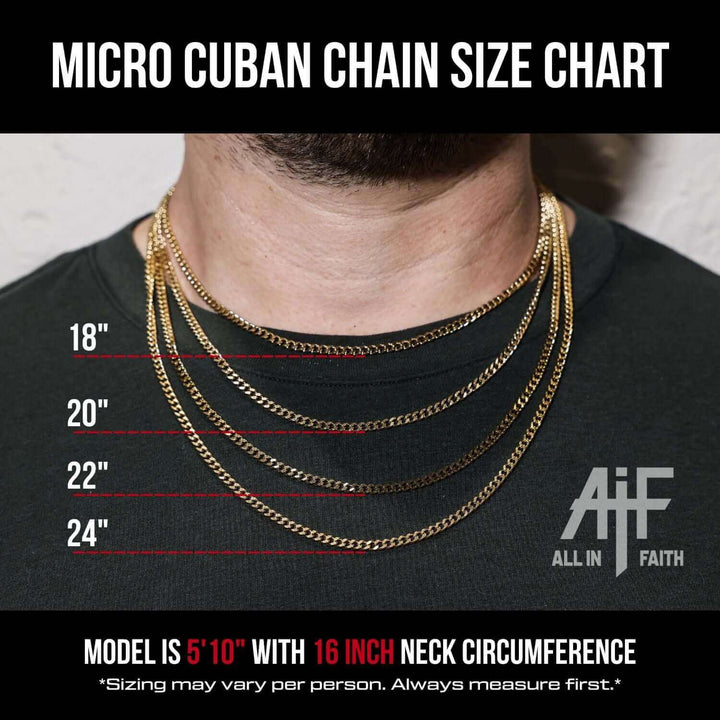 Micro Gold Cuban Link Chain | 3.5mm | Stainless Steel