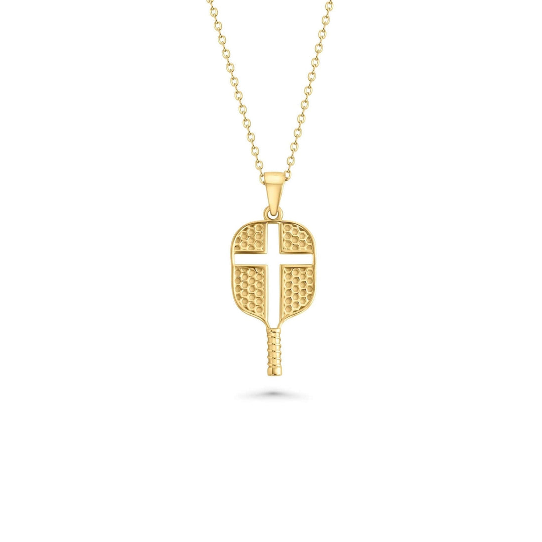 Cross Cutout Pickleball Necklace