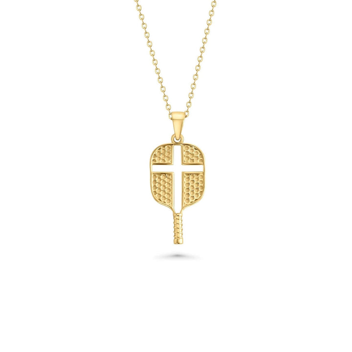 Cross Cutout Pickleball Necklace