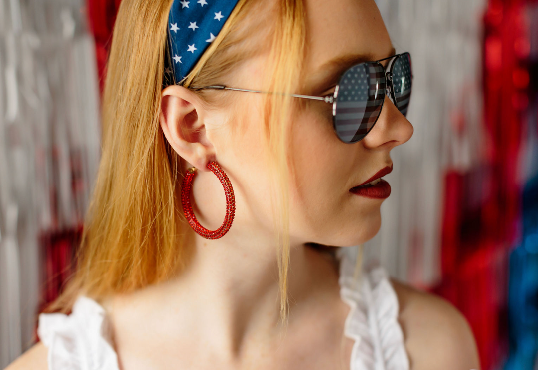 4th of July Glitter Hoops