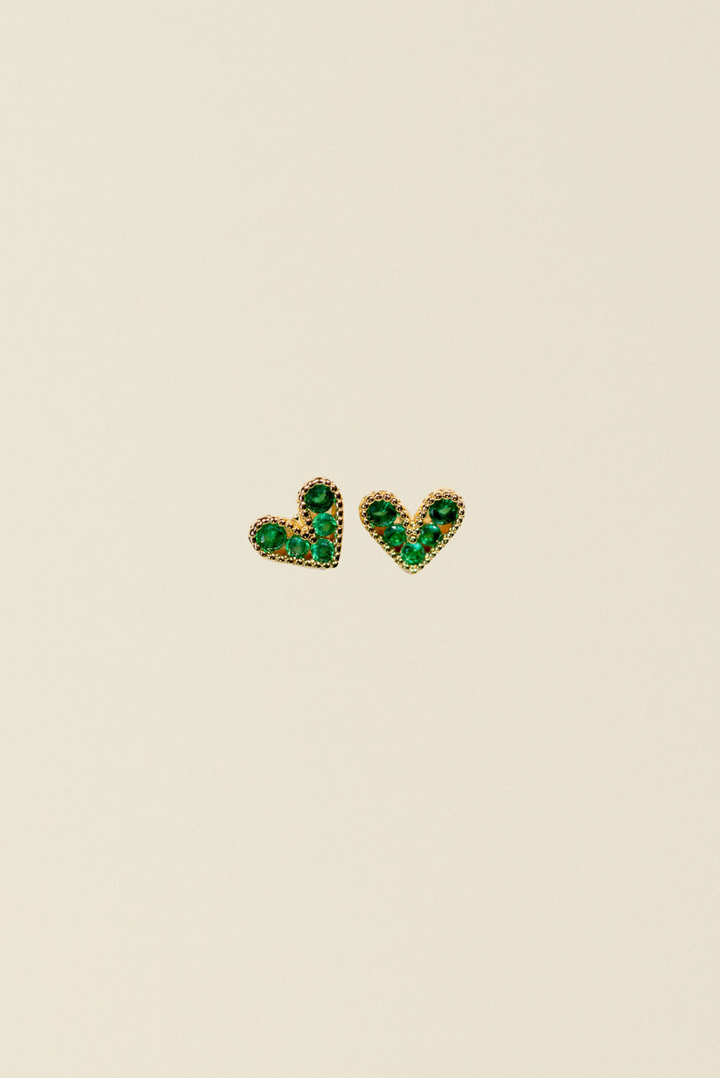 Green Heart Studs