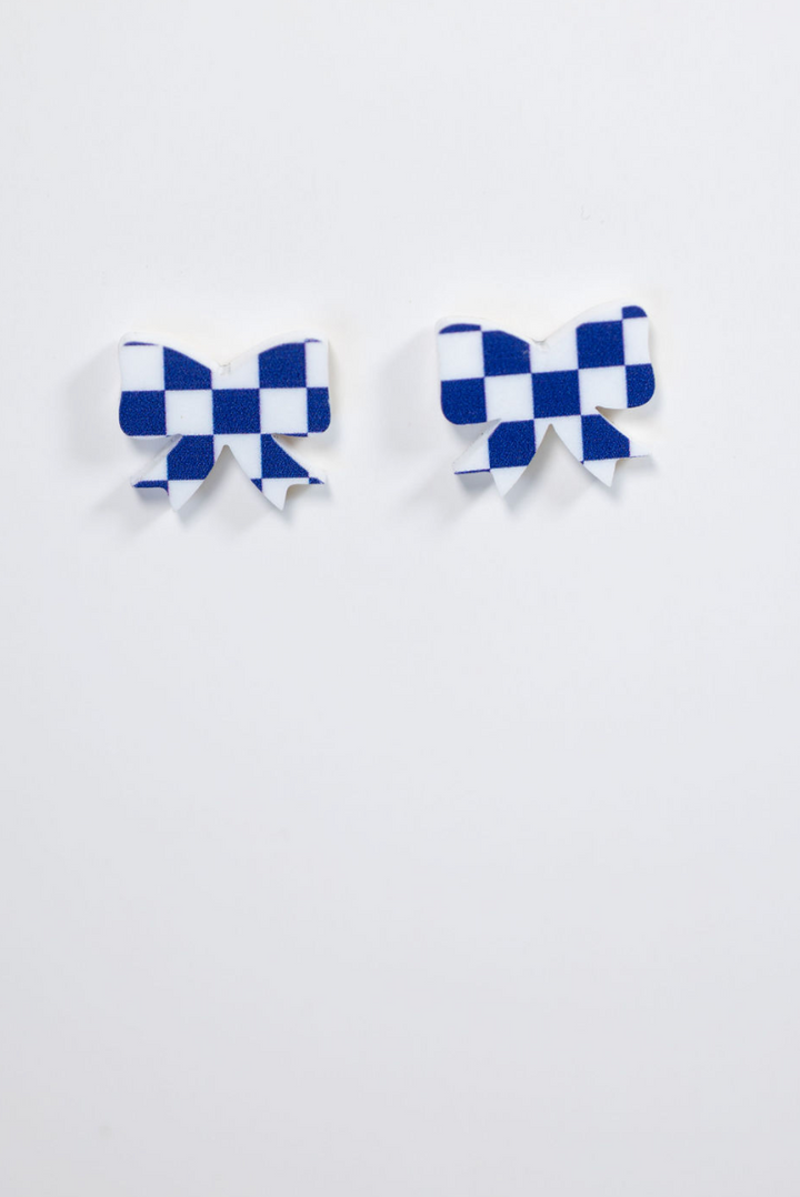 checkered Bow Studs