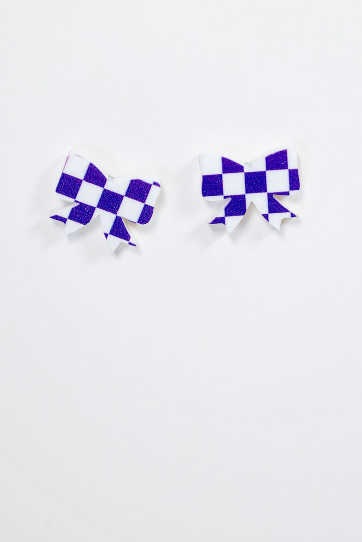 checkered Bow Studs
