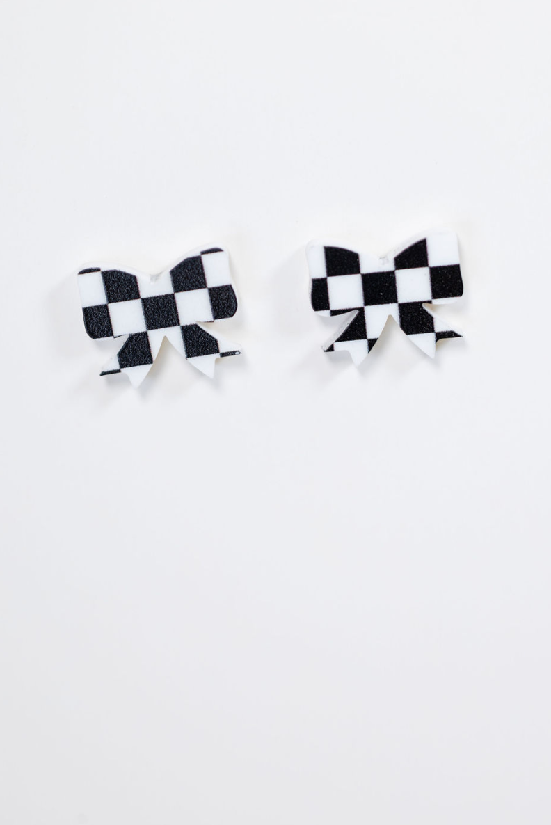 checkered Bow Studs