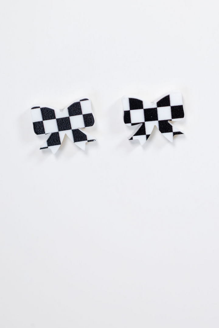 checkered Bow Studs