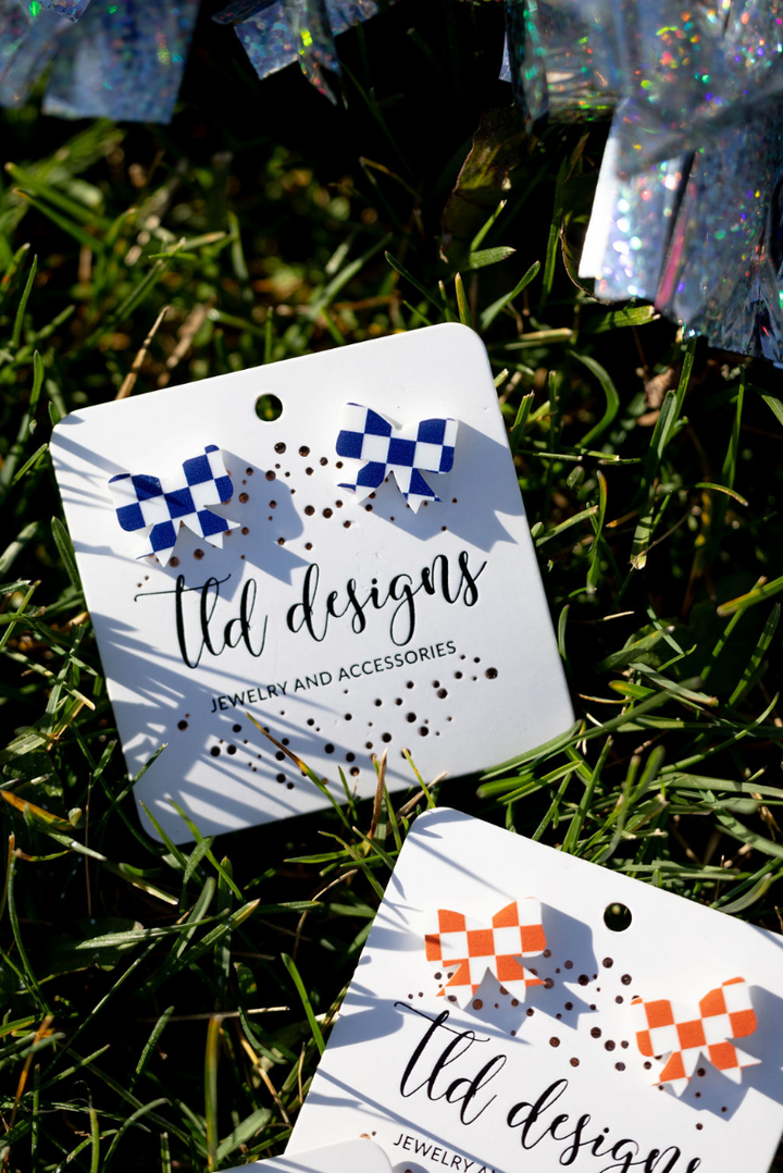 checkered Bow Studs