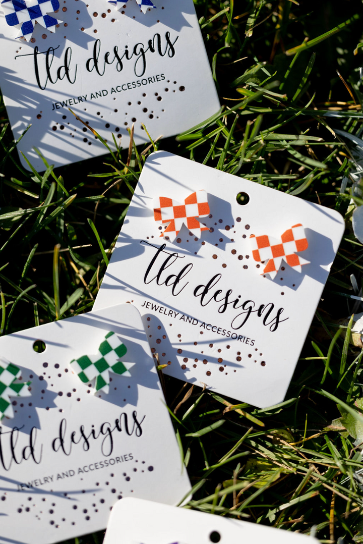 checkered Bow Studs
