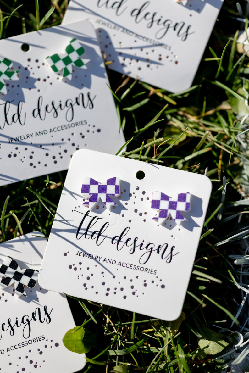 checkered Bow Studs
