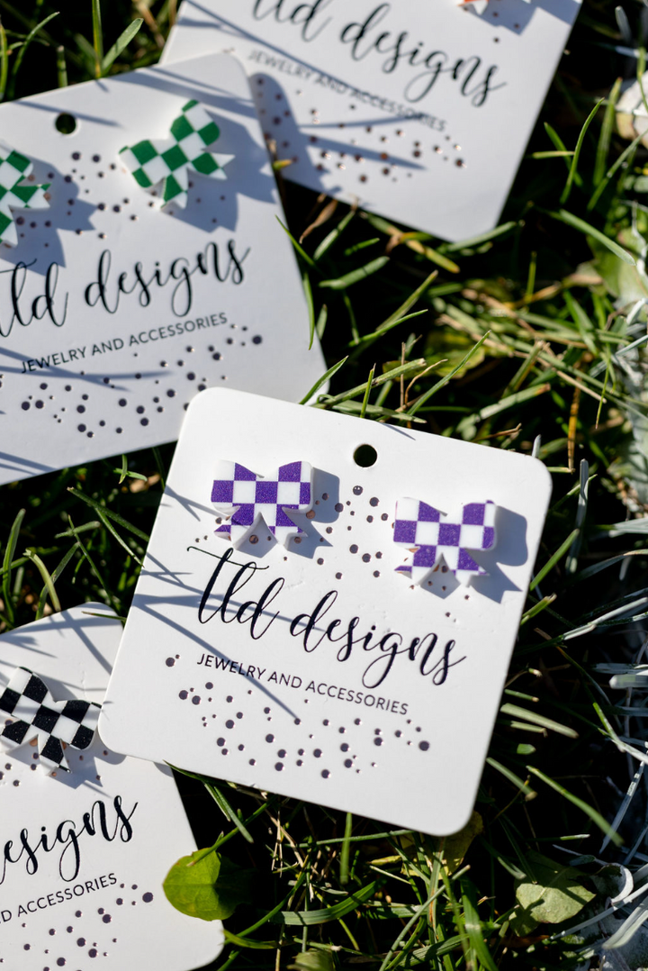 checkered Bow Studs