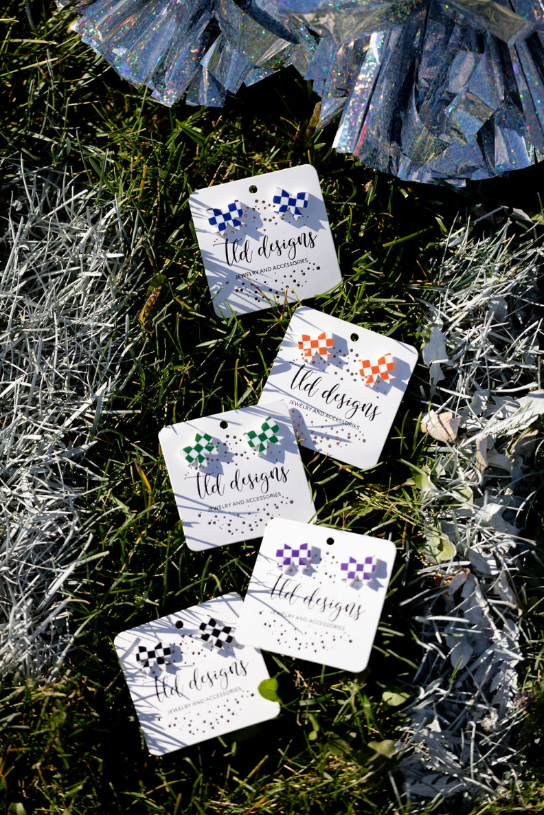 checkered Bow Studs