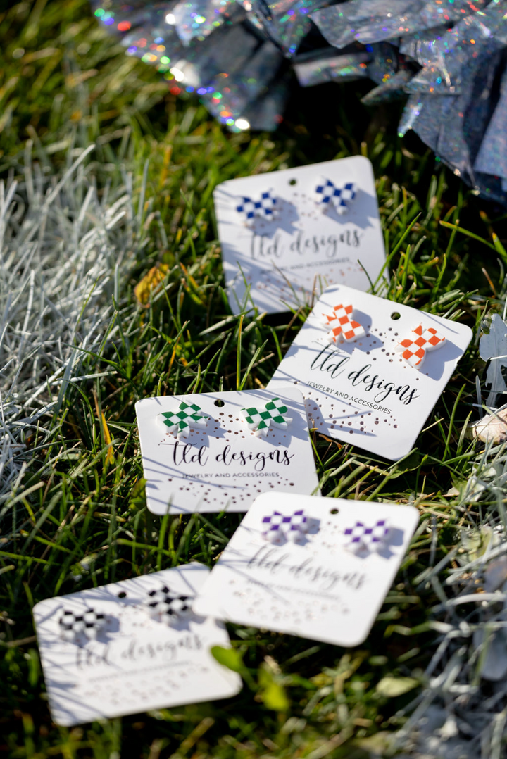 checkered Bow Studs