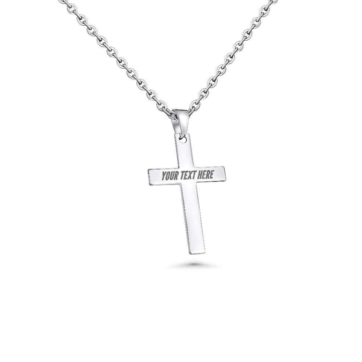 Stainless Steel Cross Necklace With Chain | Customizable