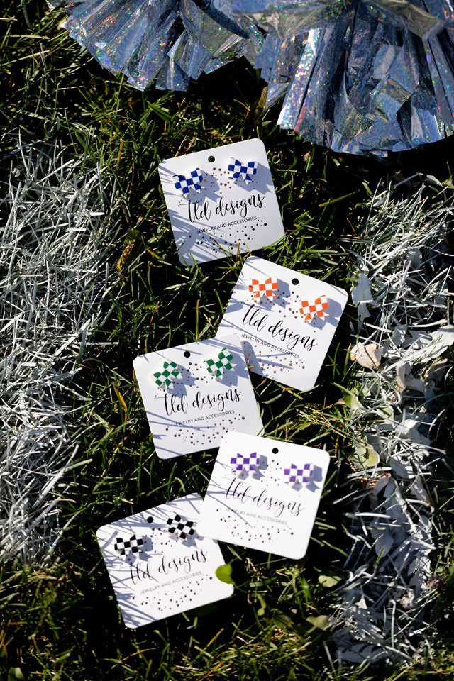 checkered Bow Studs